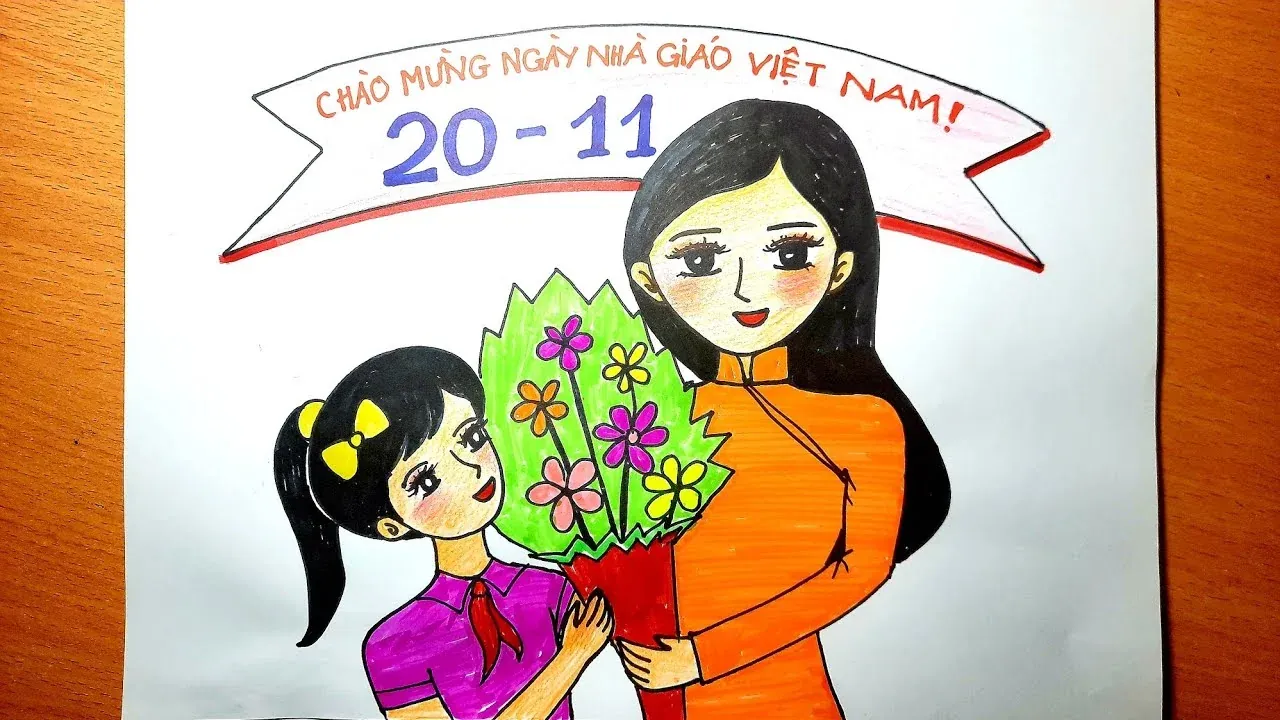 Vẽ tranh 20 11 đơn giản đẹp lớp 3 - Tuyển tập 50+ ảnh dễ vẽ đẹp mắt · ảnh 2