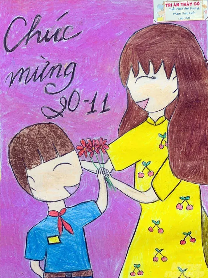 Vẽ tranh 20 11 đơn giản đẹp lớp 3 - Tuyển tập 50+ ảnh dễ vẽ đẹp mắt · ảnh 3